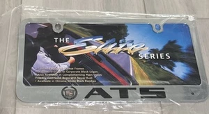 CADILLAC ATS License Plate Frame SILVER Stainless Steel- Automotive Gold ELITE - Picture 1 of 2