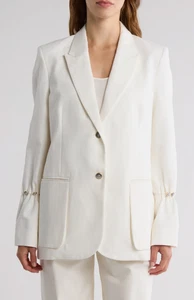 Blazer TWP Mo bianco oversize lino cotone taglia XS NUOVO CON ETICHETTE $850 - Foto 1 di 13