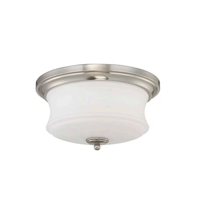 Sunset Amala 2-Light 60W Silver Flushmount Ceiling Light F20002-80 - Image 1 of 2