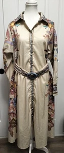 Women's White Sandstorm The Label Shirt Maxi Dress Size XS Belted 70% Cotton - Picture 1 of 12