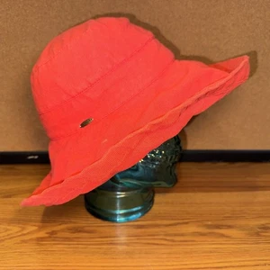 Scala Collezione Women's Salmon Cotton Canvas Sun Bucket Hat w Wide Brim - Picture 1 of 8