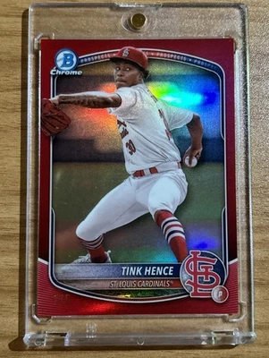 2025 TINK HENCE BOWMAN CHROME RED REFRACTOR /5 - Image 1 of 2