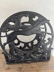 Antique 1920's Art Deco Greyhounds Cast Iron Magazine Rack - Picture 1 of 7