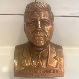 VTG John F Kennedy 1917-1963 Metal Bust Coin Banthrico Bank Beautiful no key - Picture 1 of 10