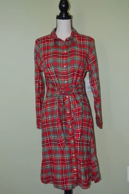 Croft & Barrow Women's Plaid Flannel Christmas Dress Shirt Dress Size Large NWT - Image 1 of 4