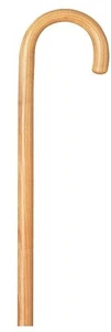 Bastón Bastón Bastón Sólido Resistente Barnizado Beige Madera 92cm Largo Mango Crook - Imagen 1 de 17
