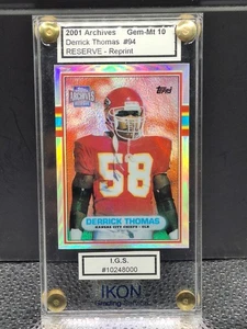 1989 Topps Archives Reserve Derrick Thomas Refractor IKON Grading Gem 10 Mint - Picture 1 of 2