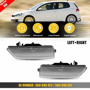 For 2010-2014 VW MK6 Golf GTI Clear Front Fender Side Marker Light Housings Set - Picture 1 of 14