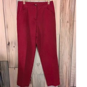 J. Jill Stretch Maroon Sz 10 Women's Straight Trousers Business Casual Fall EUC - Picture 1 of 5