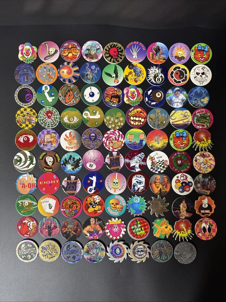 Vintage Pog Slammers Cardboard Various 90s Game/ Lot Of 89 - Image 1 of 4