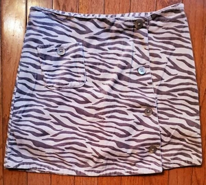 GYMBOREE Girl sz 12 Gray on Gray Velveteen Zebra Skort Skirt over Shorts preown - Picture 1 of 11