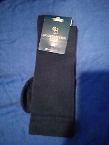 Navy Blue 80% Cashmere Socks Large Men's Shoe Sz 8-13 Alchester Pietro Warm Cozy