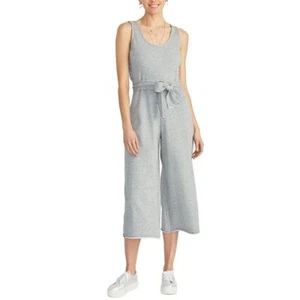 RACHEL ROY Women's Lace-up Cropped French Terry Jumpsuit TEDO - Picture 1 of 2