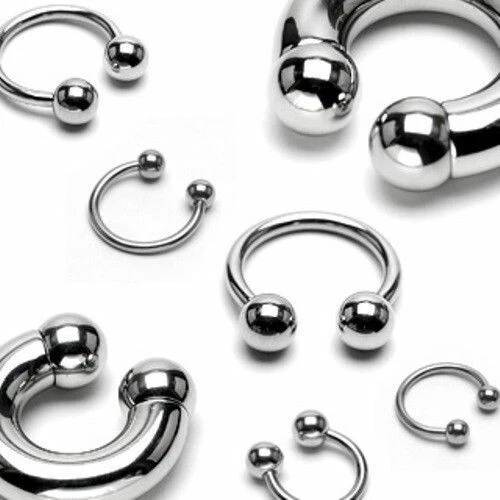 10 PCS Surgical Steel Circular Horseshoe Barbell HIGH POLISH  - Image 1 of 1