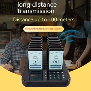 Wireless Restaurant Pager System Guest Queuing 16 Buzzer Food Truck Cafe AU Plug - Picture 1 of 14