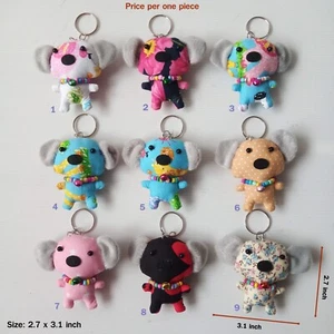 Llavero Koala Tela Hecho a Mano Patrón Único Peluche Dije Llavero Nº10 - Imagen 1 de 29