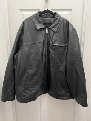 Wilsons Leather Mens 2X Insulated Leather Jacket Black Motorcycle Bike Warm Coat - Image 1 of 4