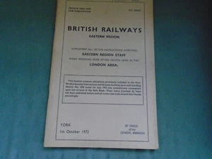 1972 BRITISH RAILWAYS EAST REGION LONDON AREA ERGÄNZUNG ZU ANWEISUNGEN - Bild 1 von 8