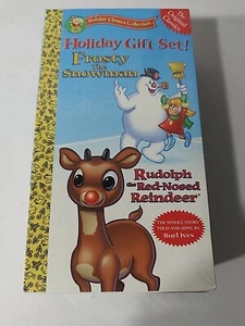 Holiday Gift Set  Frosty the Snowman Rudolph the Reindeer Vhs Movies - Picture 1 of 3