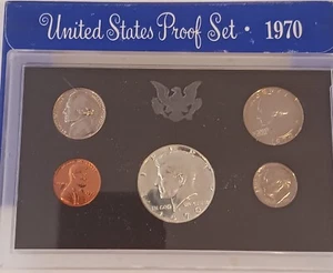 1970 S US Proof Set, 40% silver Kennedy, US Mint packaging, toning - Picture 1 of 5