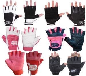WEIGHT LIFTING bodybuilding GYM Fitness LEATHER GLOVES SLIM FITTING MEN WOMEN - Picture 1 of 8