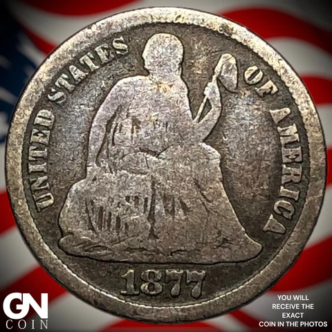 1877 CC Seated Liberty Dime Q7332 Cover