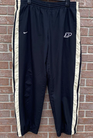 VTG Team Nike Purdue Boilermakers Panel Jogger Track Pants Black Gold Mens Large Cover