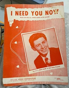 1953, I Need You Now, Jimmie Crane, Eddie Fisher, Vintage, Sheet Music - Picture 1 of 24