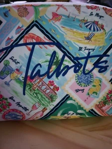 Talbots Scenic Print Zipper Pouch With Inside Pocket Cosmetic Travel Bag Nwt - Picture 1 of 4