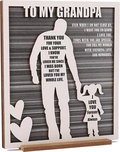 Rustic Grandpa and Granddaughter Sign - Gifts for Grandpa from Granddaughter Ide - Picture 1 of 6