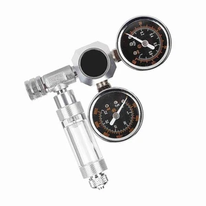 .(G5/8)CO2 Regulator Aquarium Dual Gauge Display With Bubble Counter - Picture 1 of 12