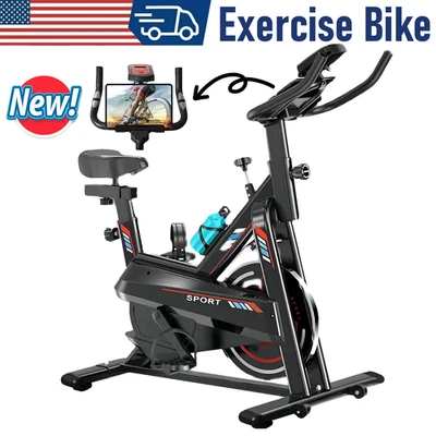Exercise Bike Indoor Cycling Fitness Stationary Bicycle Home Gym Cardio Workout - Image 1 of 4