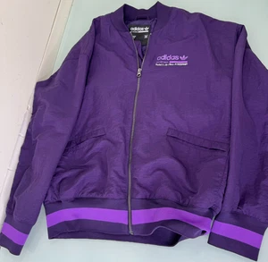 Adidas Bomber Giacca Uomo Small S Viola Full Zip Nylon Raro! - Foto 1 di 9