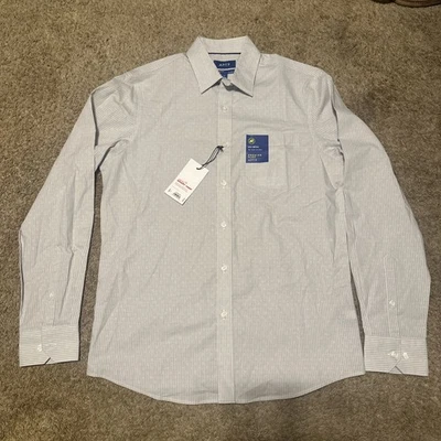 APT. 9 Premier Flex Untucked Slim Fit Pattern Gray Dress Shirt Men's S - NWT - Image 1 of 4