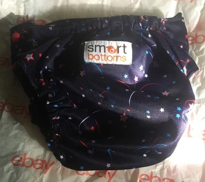 Smart Bottoms Too Smart 3.1 Blue w/Red & White Stars Diaper Cover PreOwned OS - Image 1 of 4
