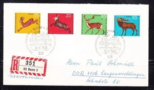 Germany 1966 Erstagbrief FDC registered cover Deers Sc B412-415 Mi 511-514 - Picture 1 of 1