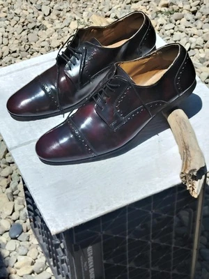 Johnston Murphy Shoes Mens 12 Burgundy Leather Lace Up Low Top Oxford Formal - Image 1 of 4