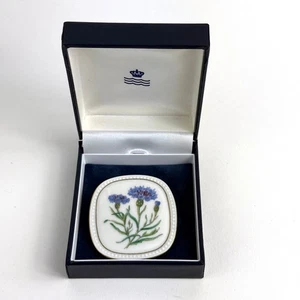 Royal Copenhagen Brooch Cornflower Centaura Pin Pendant Gilt with Box Denmark - Picture 1 of 7