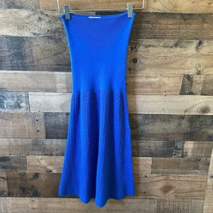 The Garment Copenhagen Blue Tanzania Pointelle Midi Skirt Knit Women's Size 6 - Picture 1 of 6