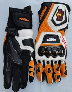 KTM Men's Motorcycle Racing Gloves Leather Motorbike Sport Riding Protection CE - Picture 1 of 2