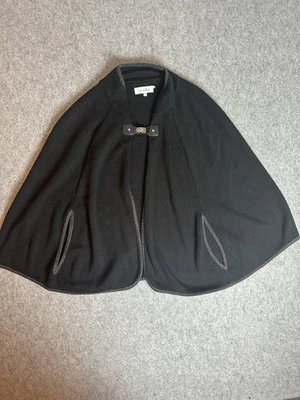 Calvin Klein Black Knit Cape Shawl Poncho Toggle Closure One Size - Image 1 of 3