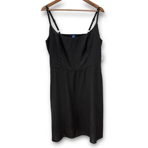 Old Navy Dress Womens Size XL Tall Black Linen Blend Sundress Summer Beach Coast - Picture 1 of 7