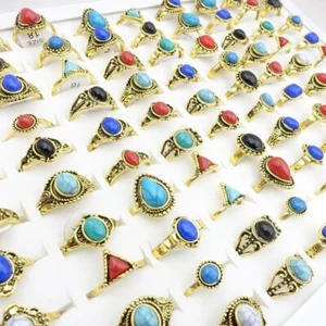 Großhandel 100stk. Damen Retro Ringe Gold Bohemien Stil Mode Schmuck - Bild 1 von 10