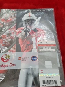Ohio State Buckeye Football Program Oct 29, 2016 Vs. Northwestern w TICKETS Stub - Picture 1 of 7