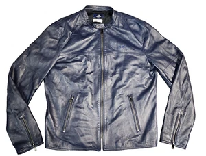 LA MARTINA Luxury Blue Ovine Leather Jacket Size XL Made in Italy Model:KLM001 - Picture 1 of 19