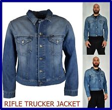 giacca giubbino di jeans uomo giubbotto rifle corto largo vintage denim jacket M