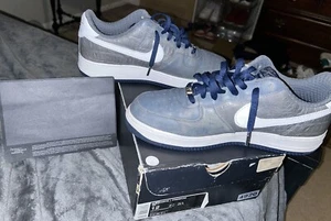 Nike Air Force 1 Low Premium 2007 Grey Navy Croc Vintage Rare - Picture 1 of 13