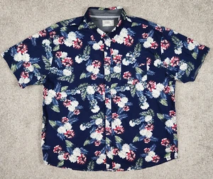 Free Planet Shirt Button Up in Navy Floral/Tropical Size 4X - Picture 1 of 6