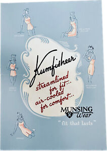 Antique 1940s Munsingwear Kumfisheer Lingerie, Ladies Underwear Advertising Sign