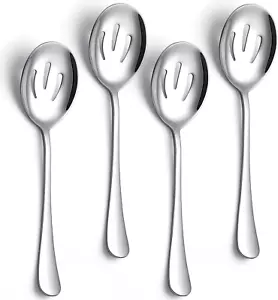 Serving Spoons 4 Pieces, Slotted Serving Spoon Large Cutlery for Catering Buffet - Picture 1 of 6